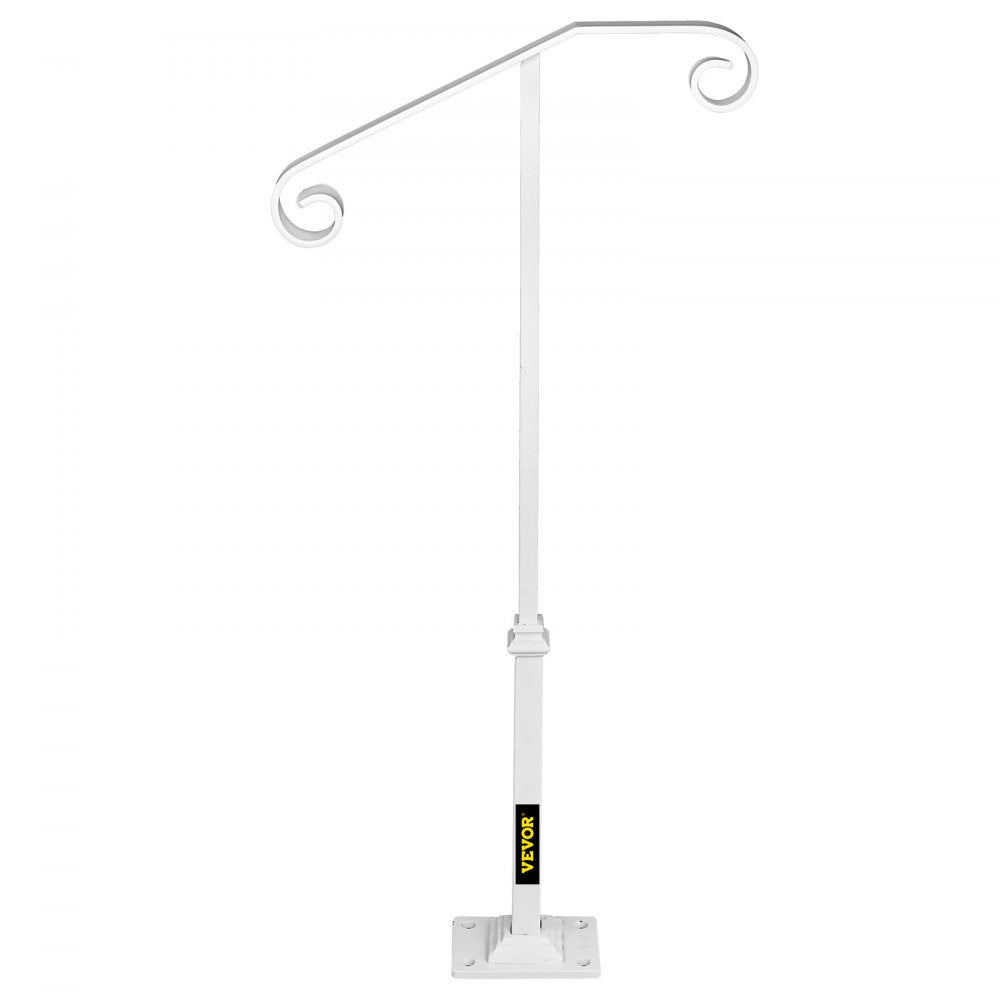 010873414291 - Stylish Wrought Iron Single Post Handrail for 1-2 Steps