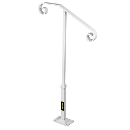 010873414291 - Stylish Wrought Iron Single Post Handrail for 1-2 Steps