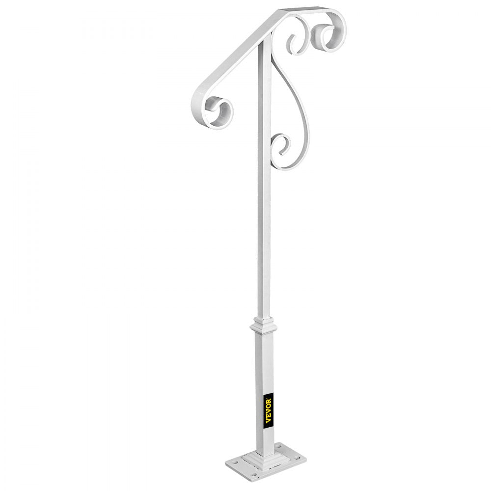 010368615635 - Stylish Single Post Wrought Iron Handrail for 1-2 Steps