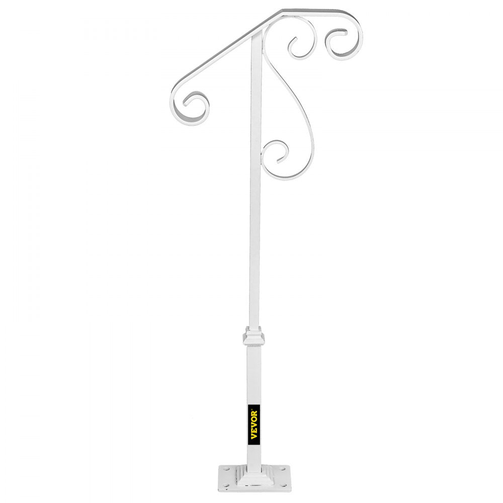 010368615635 - Stylish Single Post Wrought Iron Handrail for 1-2 Steps