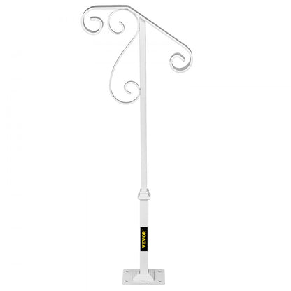 010368615635 - Stylish Single Post Wrought Iron Handrail for 1-2 Steps