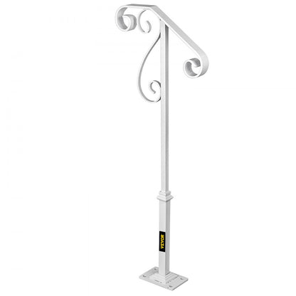 010368615635 - Stylish Single Post Wrought Iron Handrail for 1-2 Steps