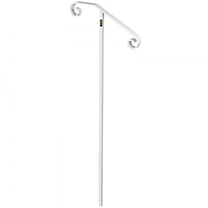 010597908624 - Sturdy Wrought Iron Single Post Handrail for Steps