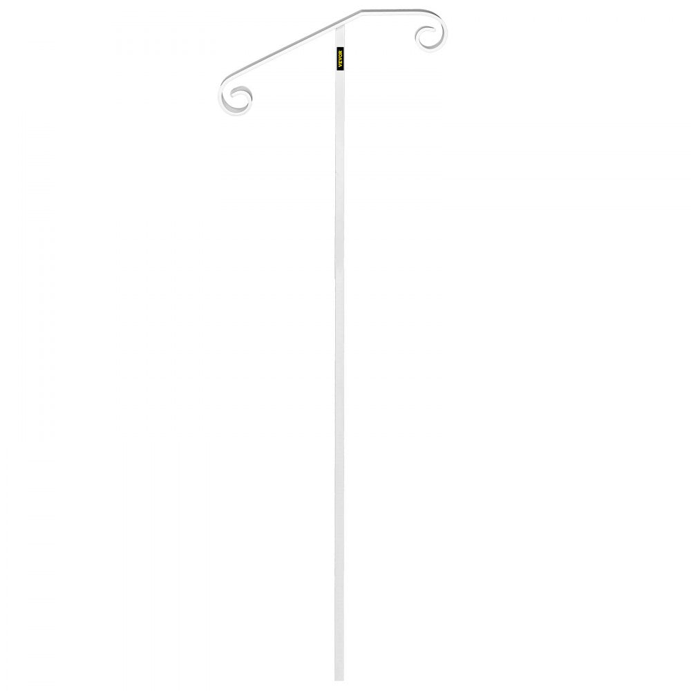 010597908624 - Sturdy Wrought Iron Single Post Handrail for Steps