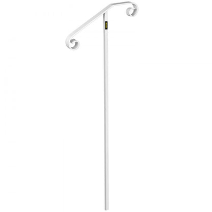 010597908624 - Sturdy Wrought Iron Single Post Handrail for Steps