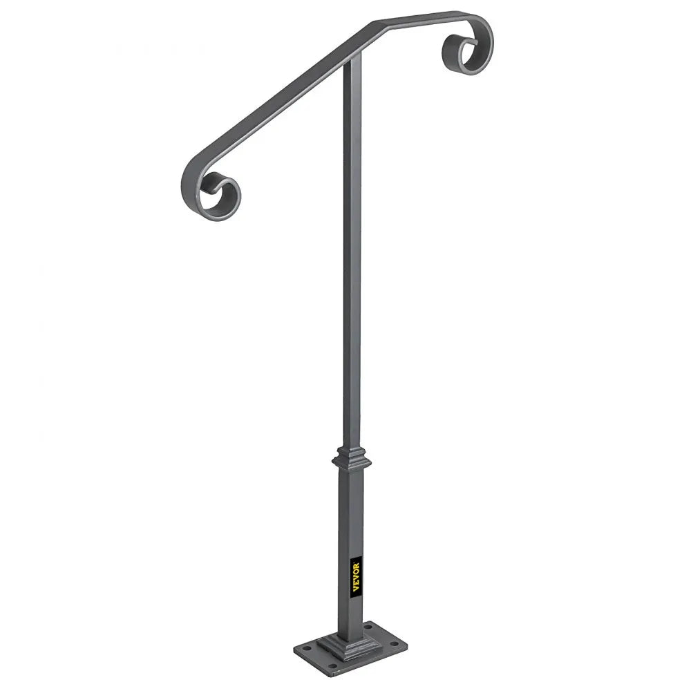 010505883143 - Wrought Iron Handrail for 1-2 Steps, Rustproof Design