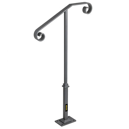 010505883143 - Wrought Iron Handrail for 1-2 Steps, Rustproof Design
