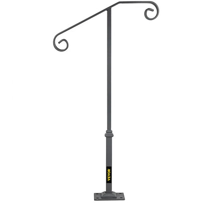 010505883143 - Wrought Iron Handrail for 1-2 Steps, Rustproof Design
