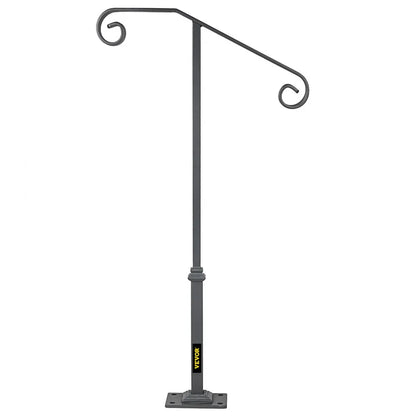 010505883143 - Wrought Iron Handrail for 1-2 Steps, Rustproof Design