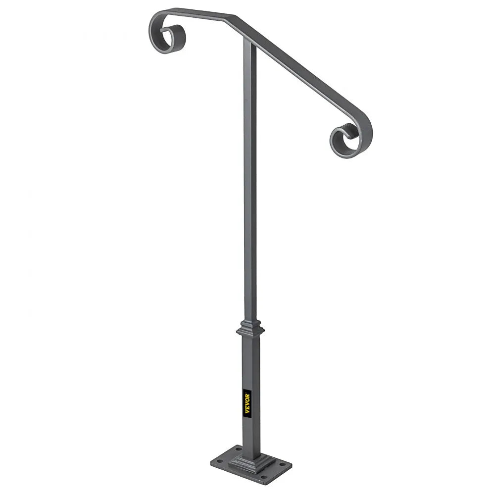 010505883143 - Wrought Iron Handrail for 1-2 Steps, Rustproof Design