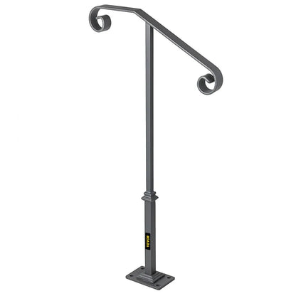 010505883143 - Wrought Iron Handrail for 1-2 Steps, Rustproof Design