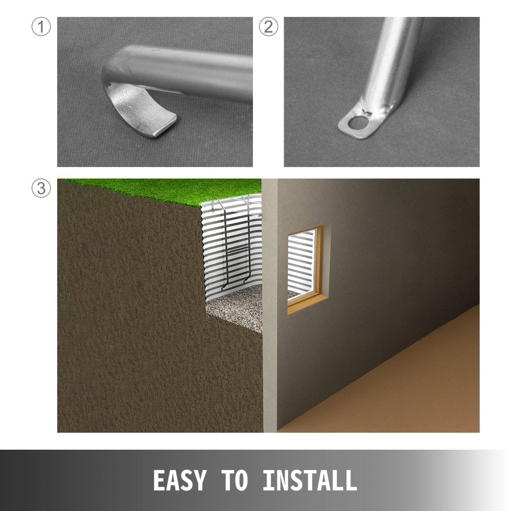 010921438474 - 3-Step Steel Emergency Escape Ladder with Handrails