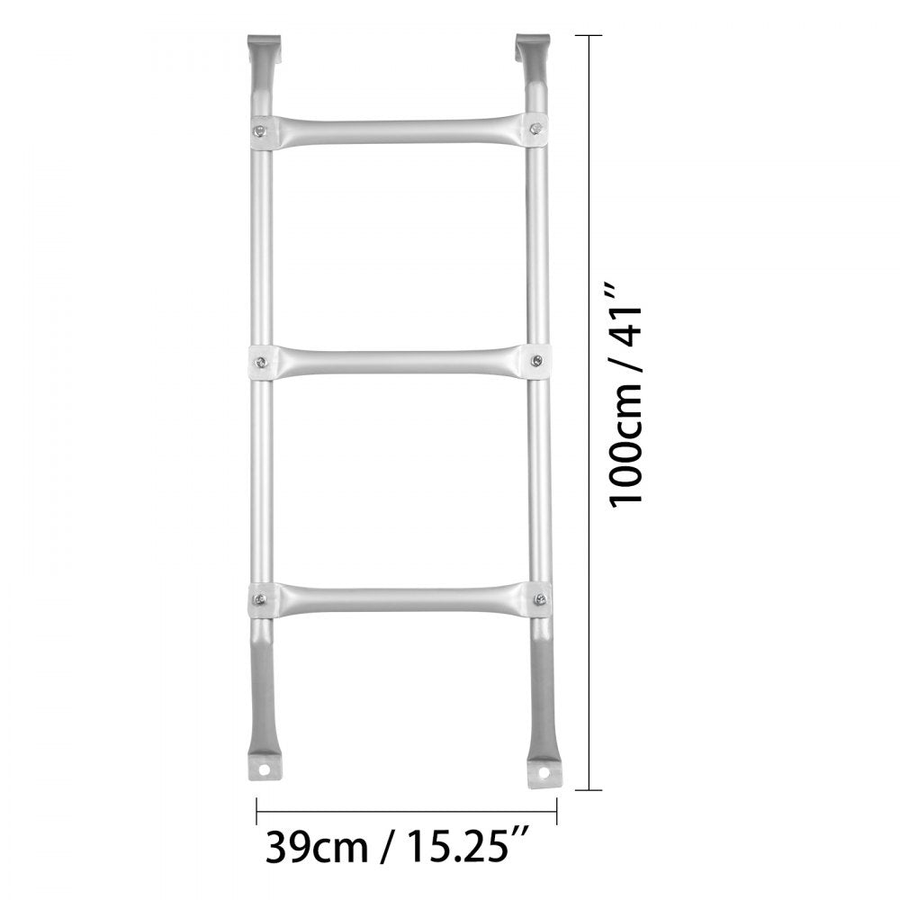 010921438474 - 3-Step Steel Emergency Escape Ladder with Handrails