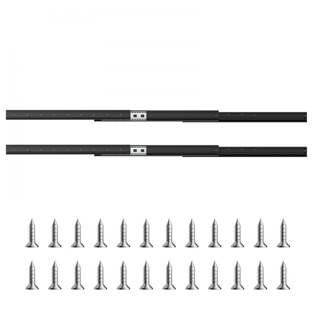 4801.600.BK - Heavy-Duty 24" Steel Drawer Slides with Full Extension