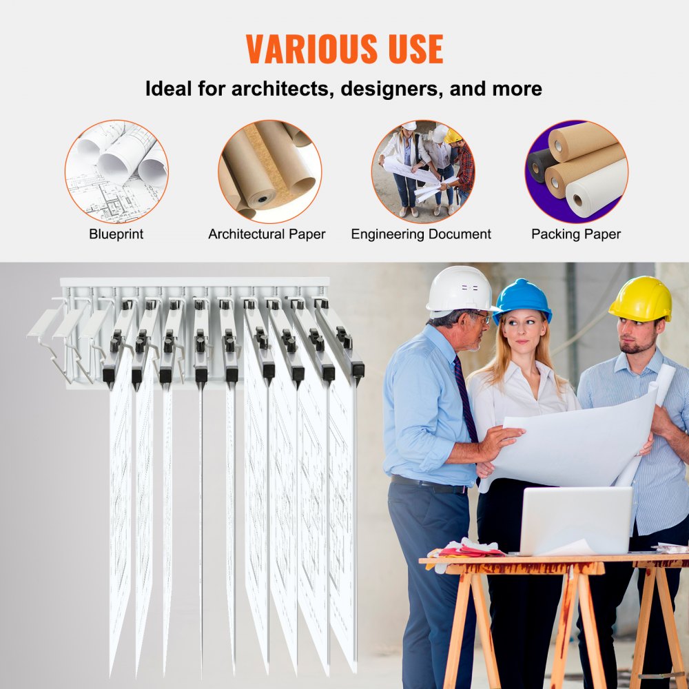 TFLT056 - Heavy-Duty Wall-Mounted Blueprint Rack for 1200 Sheets