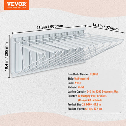TFLT056 - Heavy-Duty Wall-Mounted Blueprint Rack for 1200 Sheets