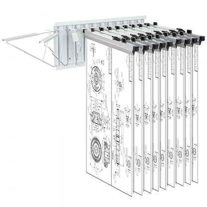 TFLT056 - Heavy-Duty Wall-Mounted Blueprint Rack for 1200 Sheets
