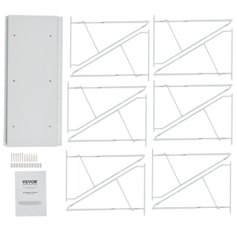 TFLT056 - Heavy-Duty Wall-Mounted Blueprint Rack for 1200 Sheets