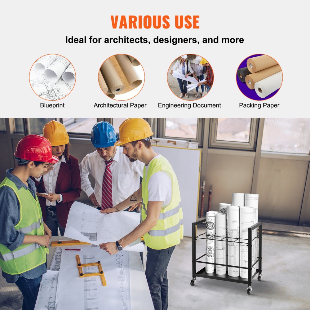 TFLT051 - Mobile Blueprint Rack with 12 Slots, 3.5"x3.5" Each