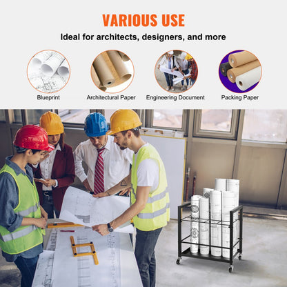 TFLT051 - Mobile Blueprint Rack with 12 Slots, 3.5"x3.5" Each