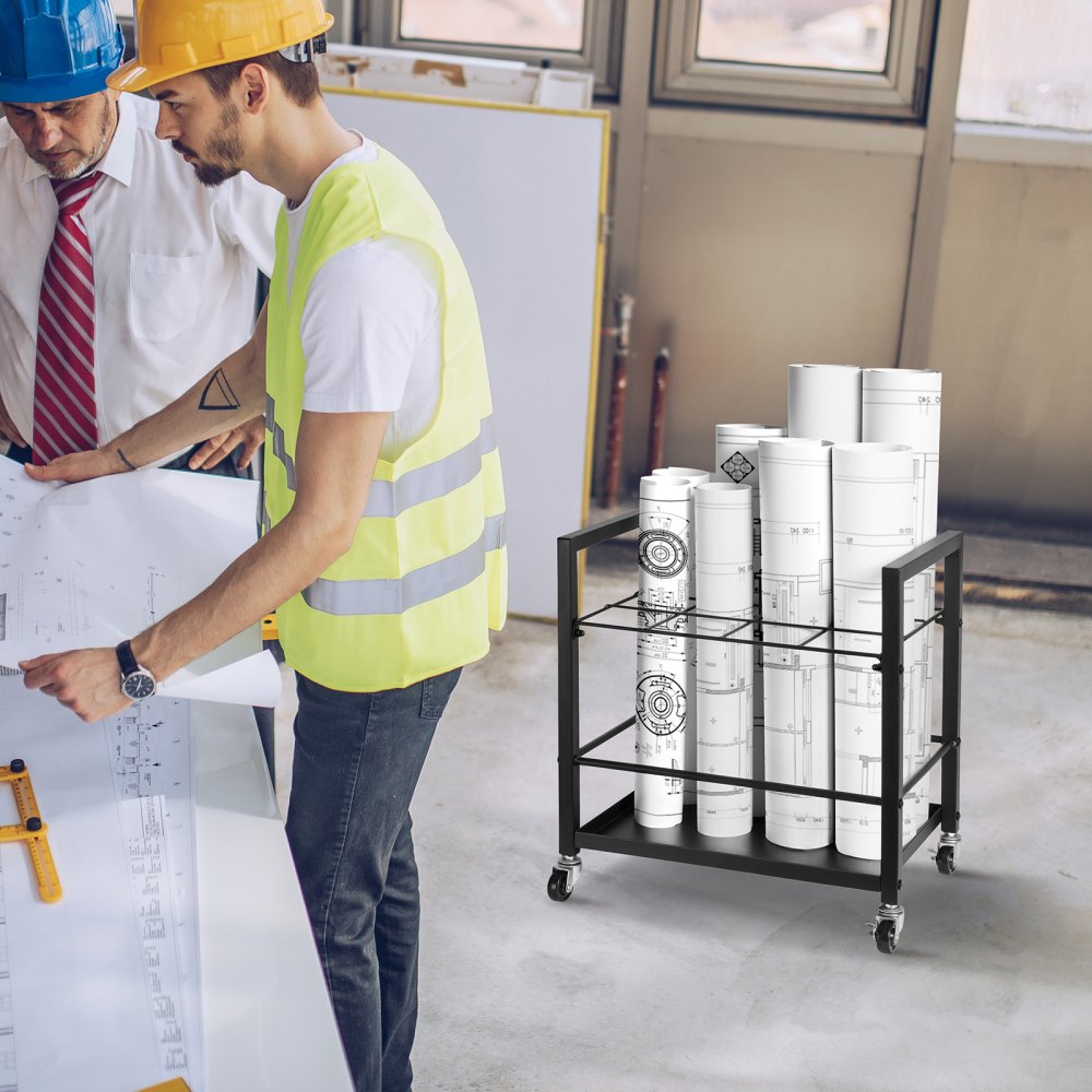 TFLT051 - Mobile Blueprint Rack with 12 Slots, 3.5"x3.5" Each