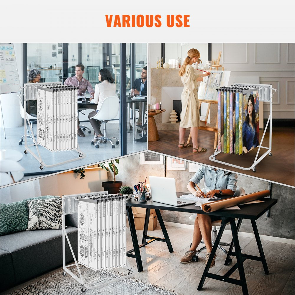 TFLT055 - Mobile Blueprint Rack for 1200 Sheets, Durable Steel & Lockable Casters