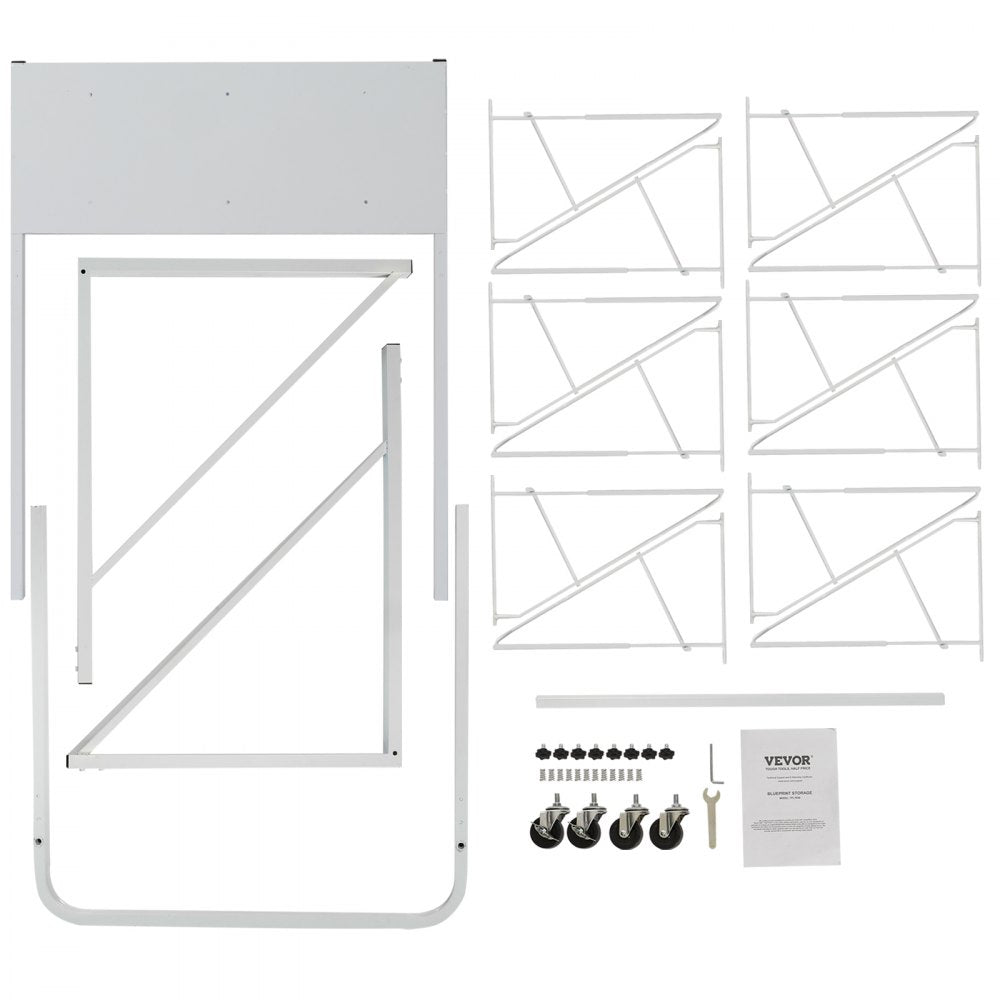 TFLT055 - Mobile Blueprint Rack for 1200 Sheets, Durable Steel & Lockable Casters