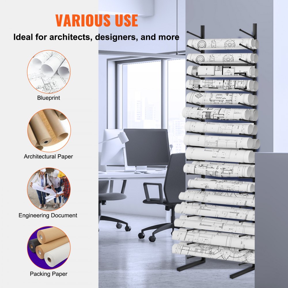 TFLT054 - 16-Tier Blueprint Storage Rack, Vertical Design 21.3" x 11.2"