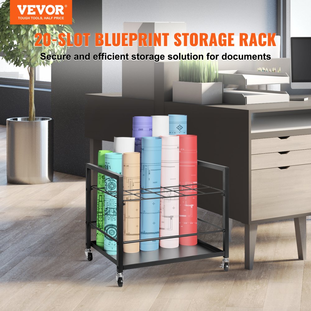 TFLT052 - 20-Slot Blueprint Rack for Efficient Document Organization