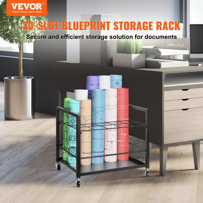 TFLT052 - 20-Slot Blueprint Rack for Efficient Document Organization