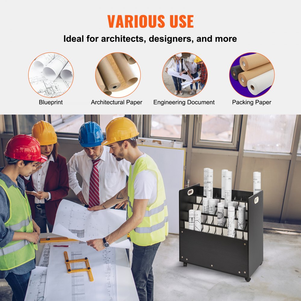 KLLT-01 - 50-Slot Vertical Blueprint Organizer for Efficient Storage