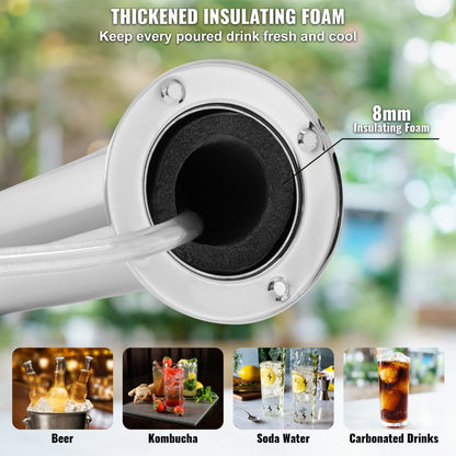 1TJZQBFPQGZ-D-US - Durable 304 Stainless Steel Kegerator Kit with Regulator