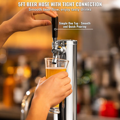 1TJZQBFPQGZ-D-US - Durable 304 Stainless Steel Kegerator Kit with Regulator