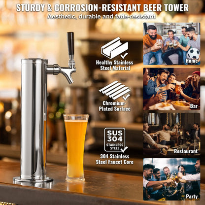 1TJZQBFPQGZ-D-US - Durable 304 Stainless Steel Kegerator Kit with Regulator