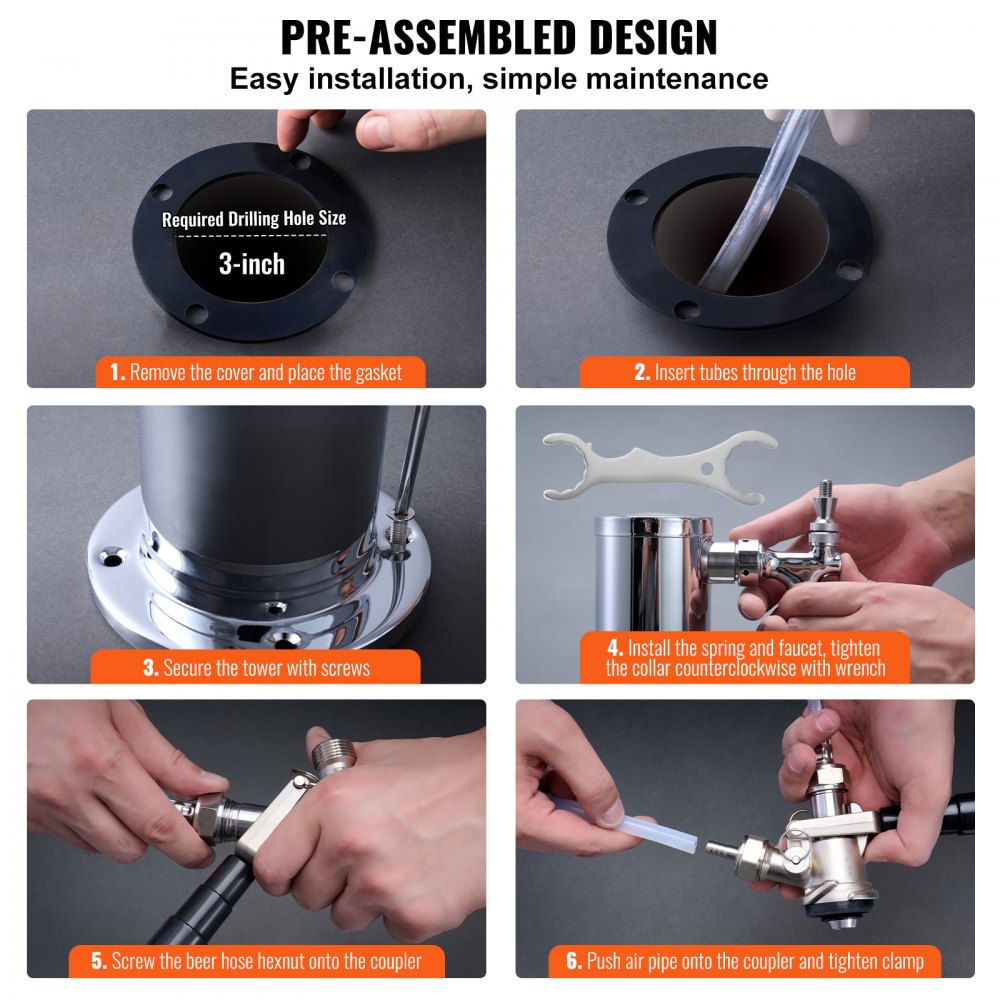 1TJZQBFPQGZ-D-US - Durable 304 Stainless Steel Kegerator Kit with Regulator