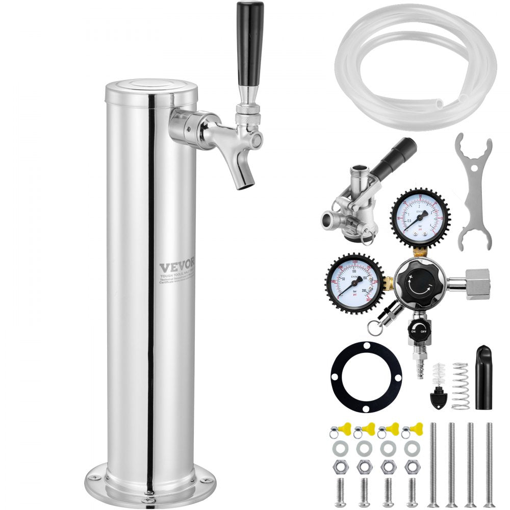 1TJZQBFPQGZ-D-US - Durable 304 Stainless Steel Kegerator Kit with Regulator
