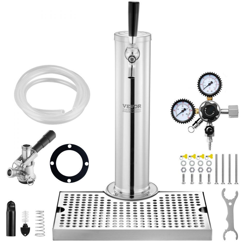 1TJZQBFPQGZDSP-D-US - Durable Stainless Steel Kegerator Tower Kit with Regulator
