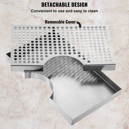 U drip tray - Polished 11.81" x 7.09" Stainless Steel Beer Drip Tray