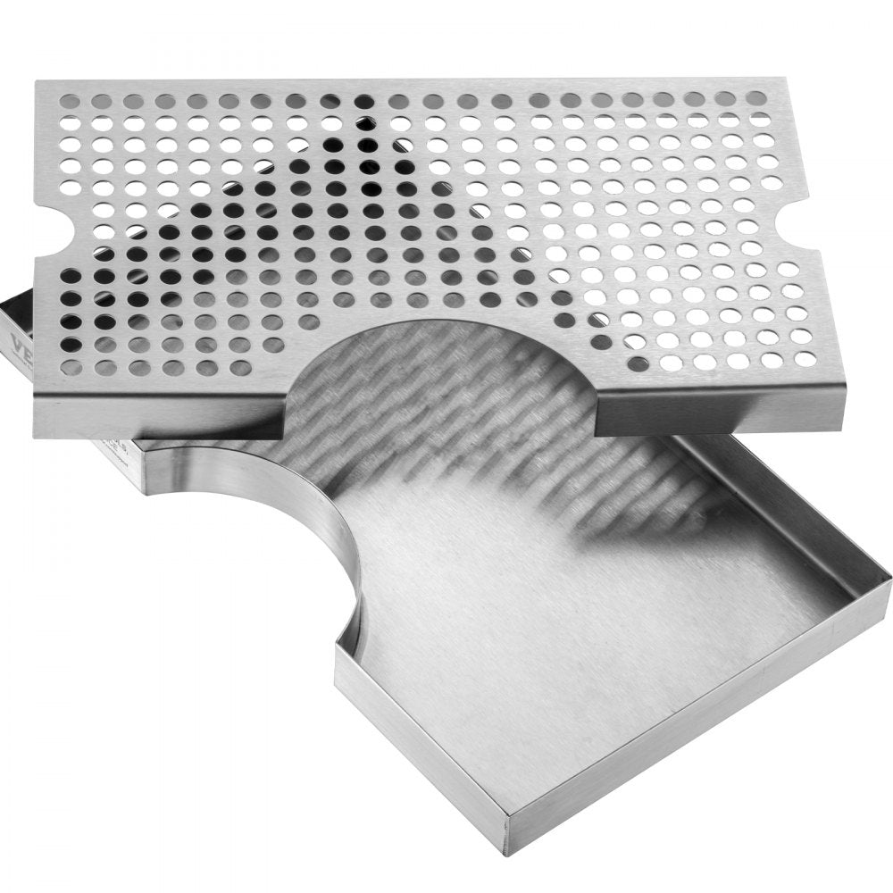U drip tray - Polished 11.81" x 7.09" Stainless Steel Beer Drip Tray