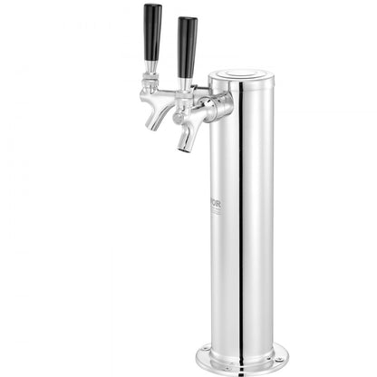 2TJZ - Dual Tap Stainless Steel Beer Tower with Insulation and Hoses
