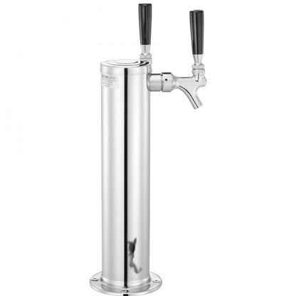 2TJZ - Dual Tap Stainless Steel Beer Tower with Insulation and Hoses