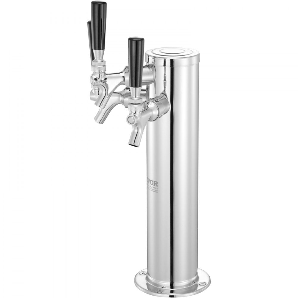 3TJZ - VEVOR Stainless Steel Triple Tap Draft Beer Dispenser for Home & Commercial Use