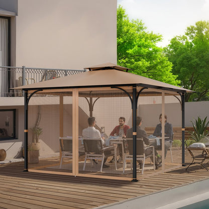 JDM-33BE - Durable 10x10 Gazebo Netting Screen with Zippers & Hooks