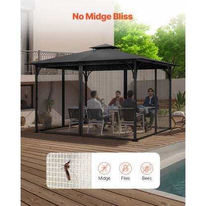 JDM-34K - 10x13 ft Durable Polyester Gazebo Netting with Zipper