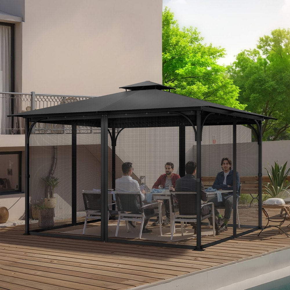 JDM-34K - 10x13 ft Durable Polyester Gazebo Netting with Zipper
