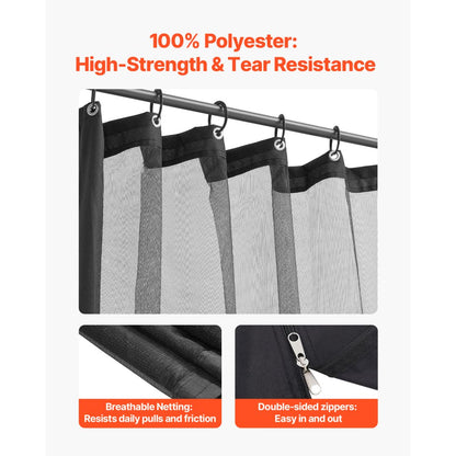 JDM-365K - Durable 12x12 Gazebo Netting with Zipper, Privacy & Easy Setup