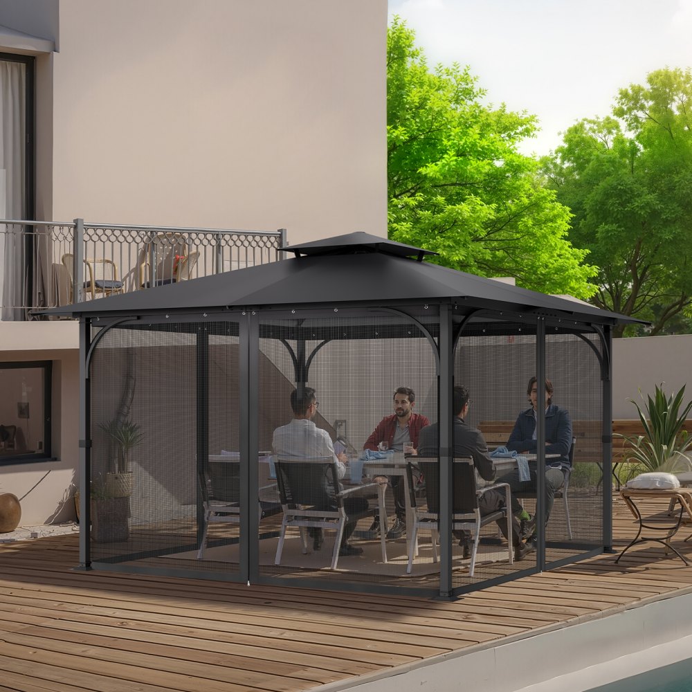 JDM-365K - Durable 12x12 Gazebo Netting with Zipper, Privacy & Easy Setup