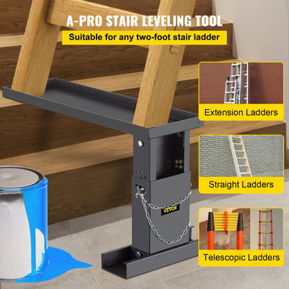 010918075498 - VEVOR Adjustable Ladder Leveler for Safe Stair Use
