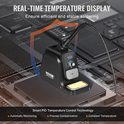 AE380D - Versatile 80W Soldering Station with Temperature Control & Helping Hands