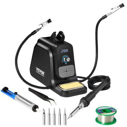 AE380D - Versatile 80W Soldering Station with Temperature Control & Helping Hands